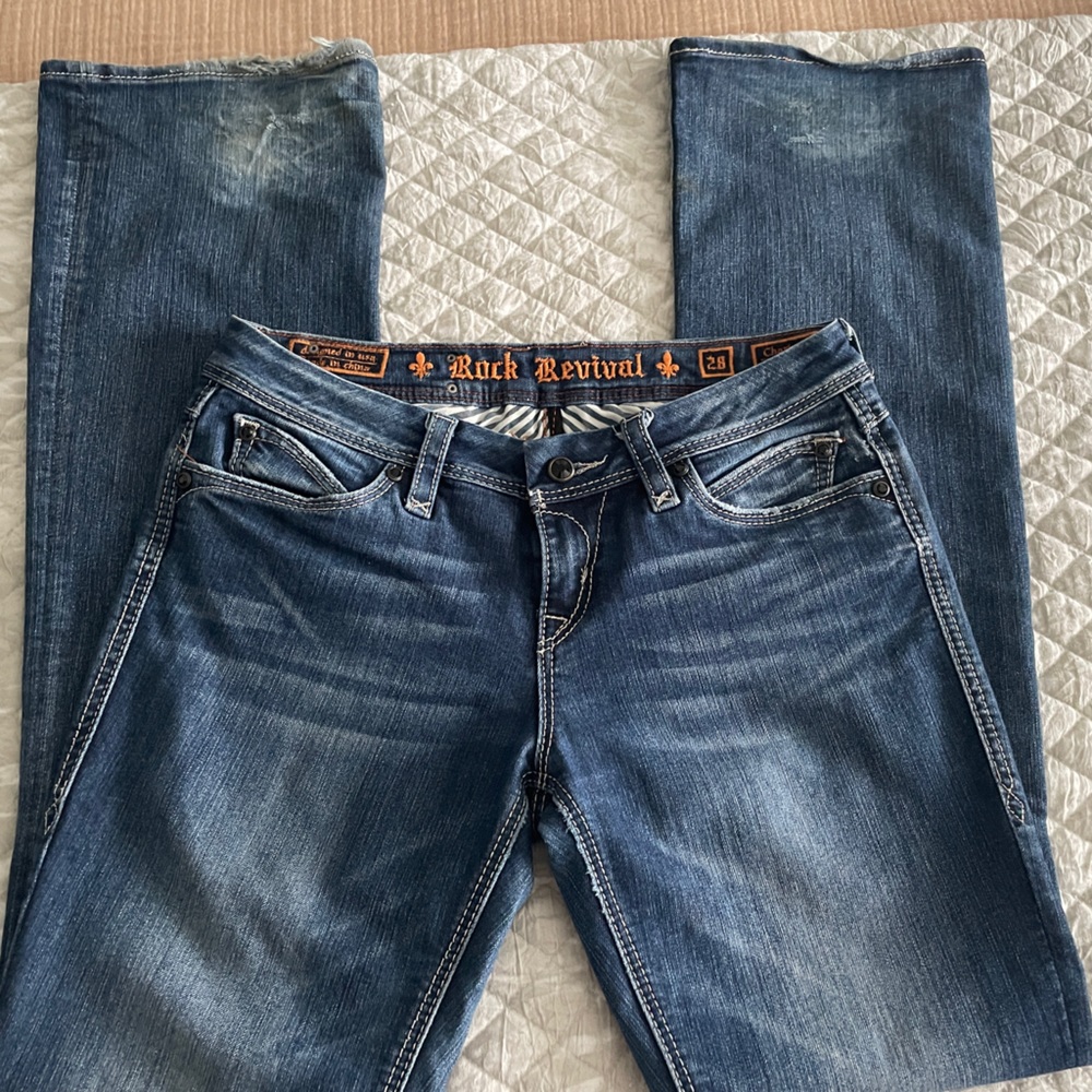 Rock revival jeans size 28 fit more like a 29
